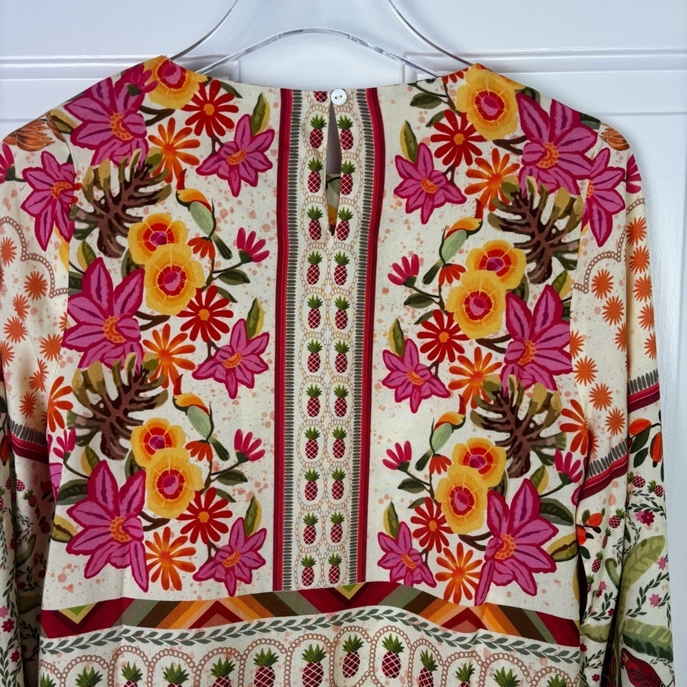 CELINA MOON Bell Sleeve Boho Tunic Mini Dress Size Small - Picture 7 of 11